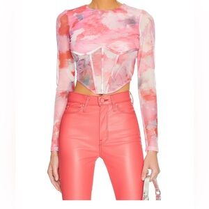 Bardot Lena Mesh Corset Top in Wildflower